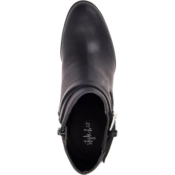 Style & Co. Goring Buckle Accent Cushioned Laleen Round Toe Block Heel Black 7M - Picture 9 of 9